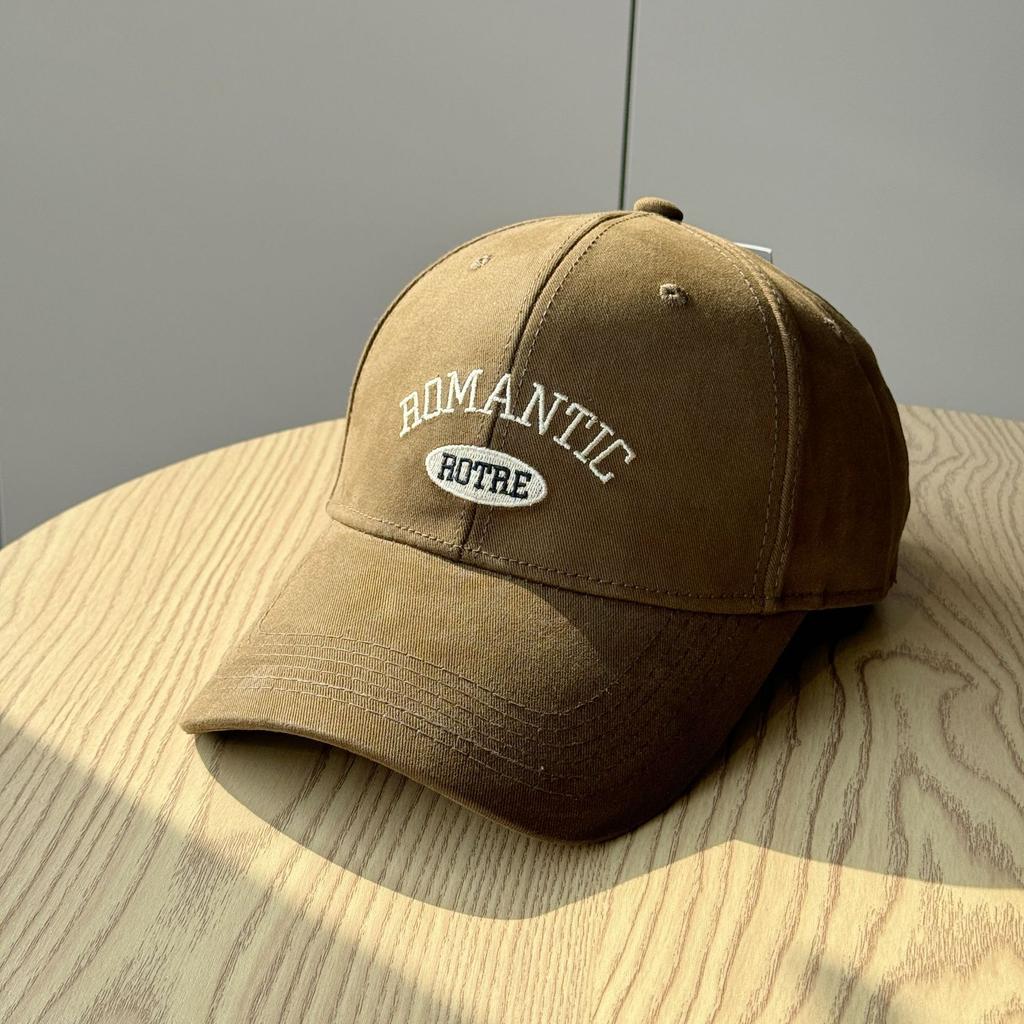 New Hard-brim Baseball Cap for Men and Women, Casual Versatile Hat with Embroidered Letters, Korean Style, Sun-shading, Face-slimming Duckbill Cap