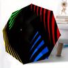 1pc Colorful Stripes Automatic Open, Sturdy Iron Frame, Compact Folding Design, All-Season Portable Umbrella for Women & Men Yy250801069