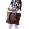 Damen-Schultertasche, Vintage-Leder-Geldbörse, braune Shopper-Umhängetasche