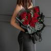 20 Sheets Matte Black Flower Wrapping Paper with Golden Edges, Waterproof Packaging - Perfect for DIY Wedding & Birthday Gifts