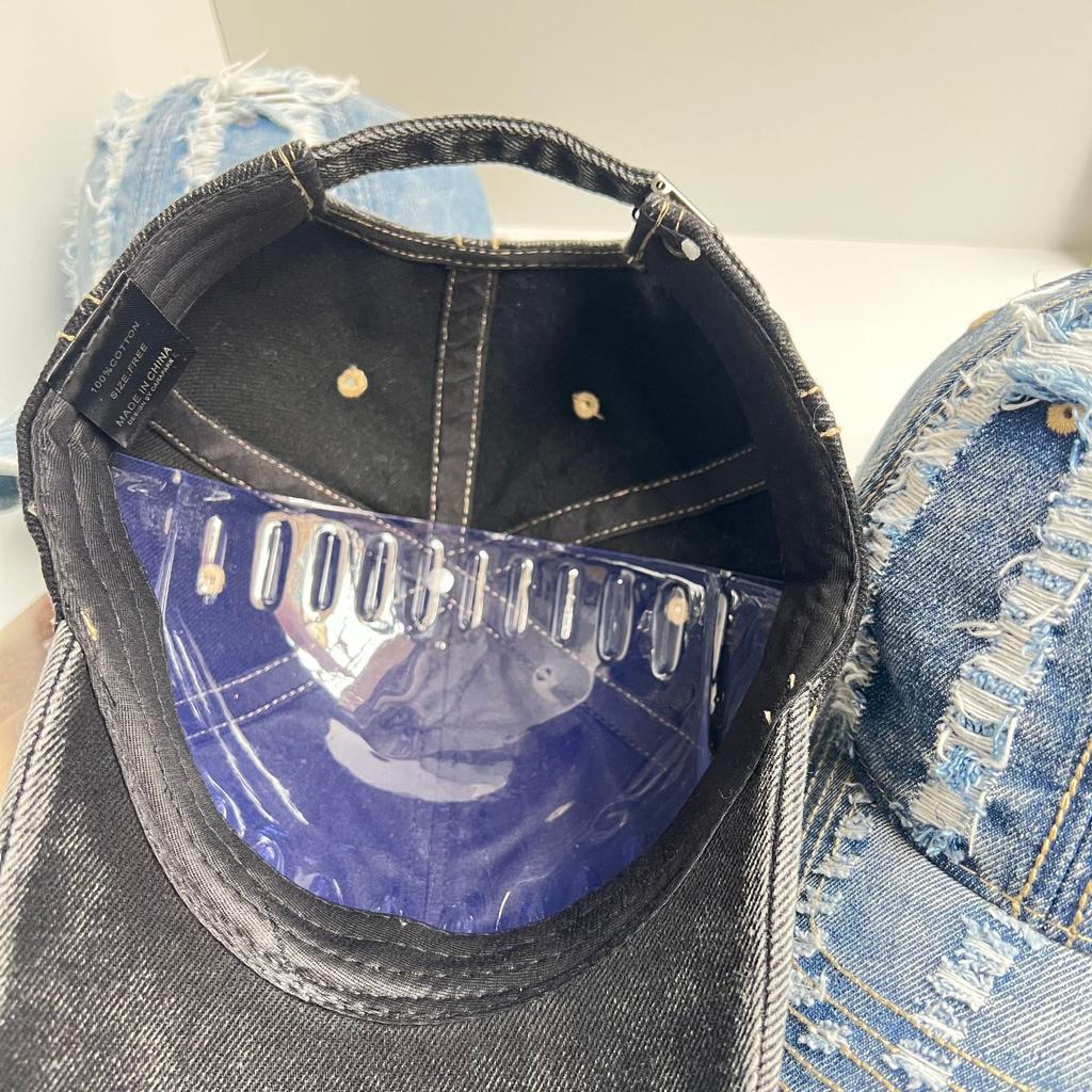 New personalized hole cowboy baseball cap spring and autumn old hole grinding old Internet celebrity leisure shade cap