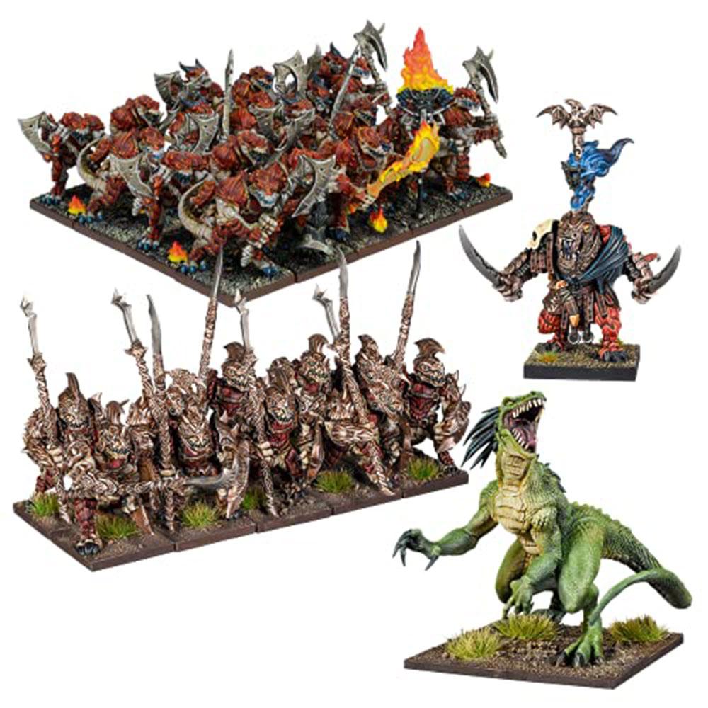 

Миниатюра армии Саламандр из Kings of War