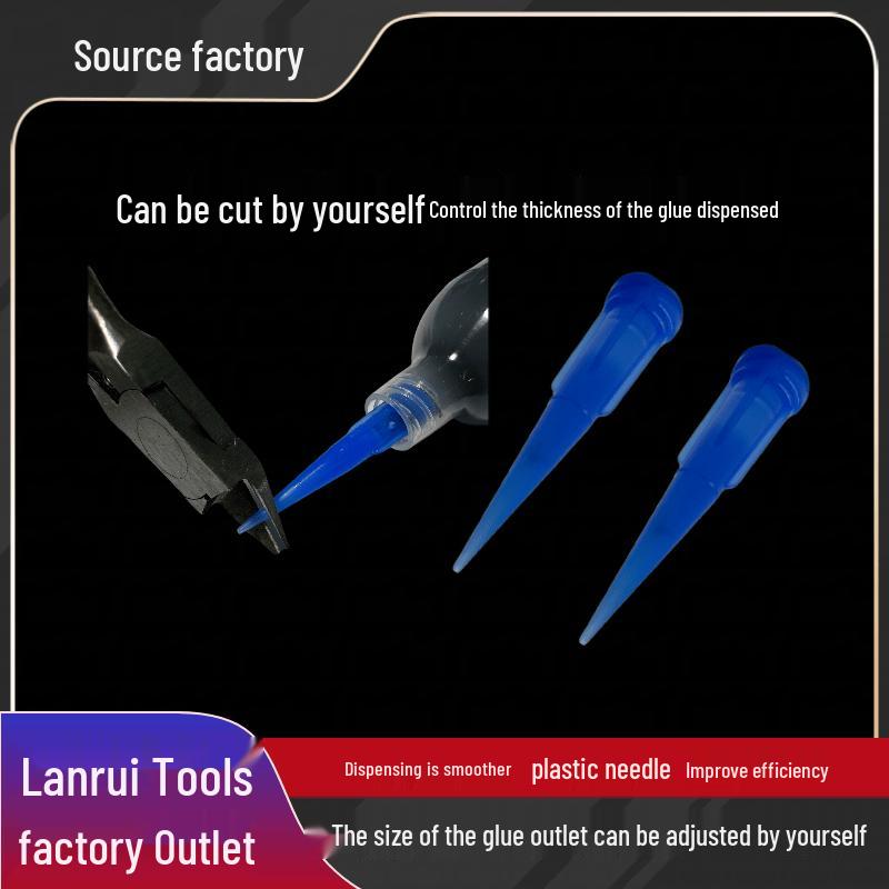 Plastic Needle Tip Glue Dispensing Nozzle - Snap-on Rotating Conical Design