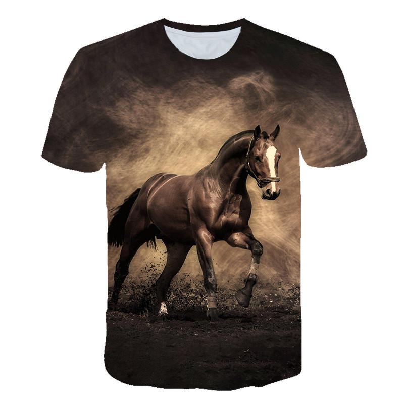Animal Horse 3D Print Kids Short Sleeve T Shirt Fashion Casual Cartoon T-Shirt Harajuku Boys Girls Children's Clothing Tees Tops