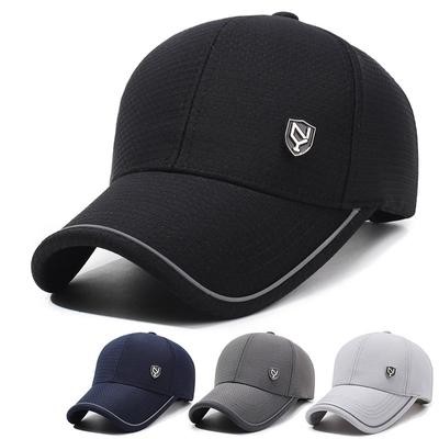 Summer Cap Men's Black Breathable Baseball Cap Outdoor Fishing Sun Cap
