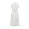 Spring New French Design Elegant Sweet Tie-Neck Waist Embroidered Shirt Style Dress 2614271