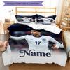Messi Custom Name Football Jersey Personalized Name Bedding Set,Soft Touch Bed Linen for Kids Bedroom Decor,Perfect Holiday Gift,Machine Washable Duve