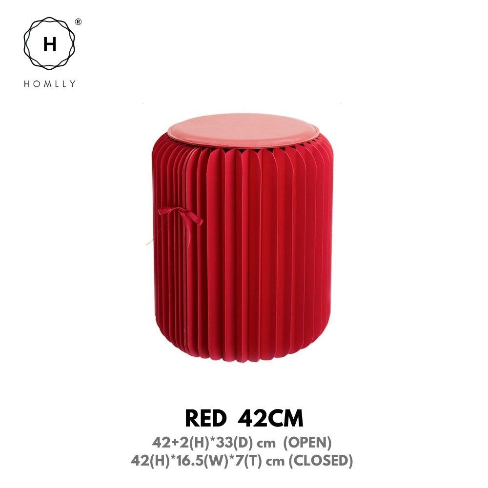 Homlly Eco Craft Paper Foldable Stool Chair with Cushion