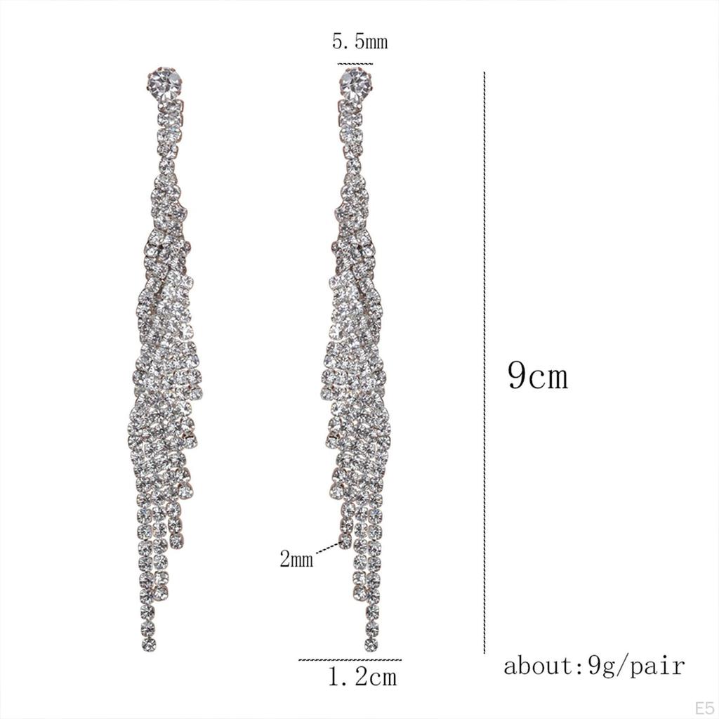 Drop Earrings Dangle Chic Sparkly Women Lady Stylish Elegant Jewelry Stud Long
