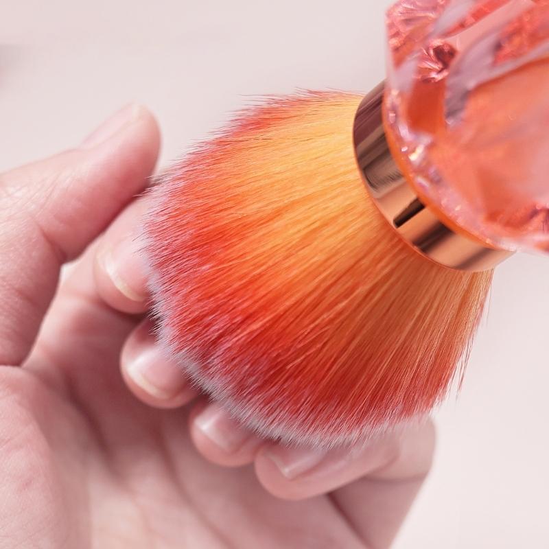 Multipurpose Nail Powder Remover Brush for Home Salon Use Nail Art Dust Brush with Crystal Shape Handle Makeup Brushes