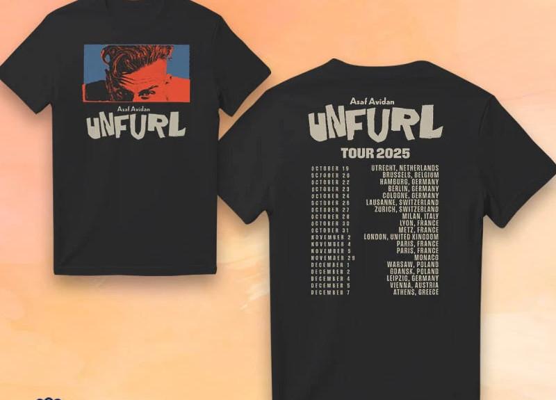 Asaf Avidan Unfurl Tour 2026 T-shirt, size S-5XLt shirt S