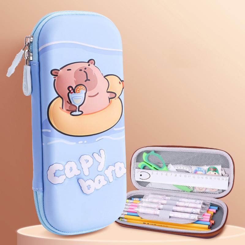 3D Capybara Pencil Case Drop Resistant Student School Supplies Large Capacity Multifunctiona Pen Pouch Stationery