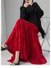 Autumn Winter Chinese Style Mermaid Half and Full-Length Skirt with Solid Color Print