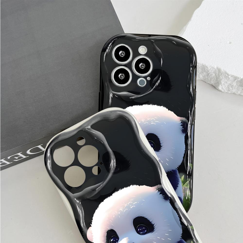 Roztomilý kreslený vzor s krémovou texturou Pouzdro s měkkým silikonovým zvlněným okrajem pro Samsung