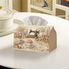 1pc 2D Flat Printed Vintage Sewing Theme Tissue Box, Polyester Material, Large Size, Suitable for Home/Studio/Craft Workshop/Cafe, 2D Flat