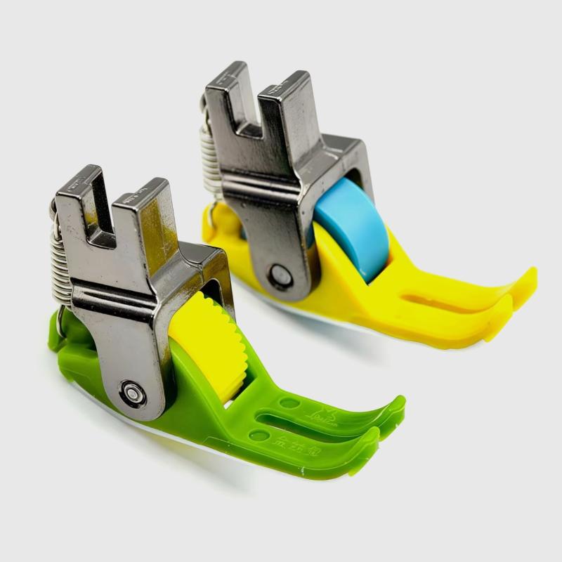 Roller Wheel Presser Foot 2 Pack Fit for Industrial Flat Car Sewing Machine For Thick Leather and Thin Silk Garment Making Workshop