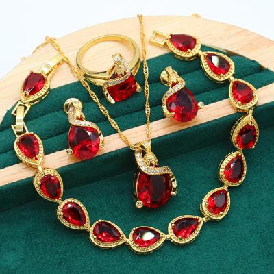 Bestseller Schmuck in Europa und den Vereinigten Staaten Zirkon Armbänder Ohrringe Ringe Schmuckset