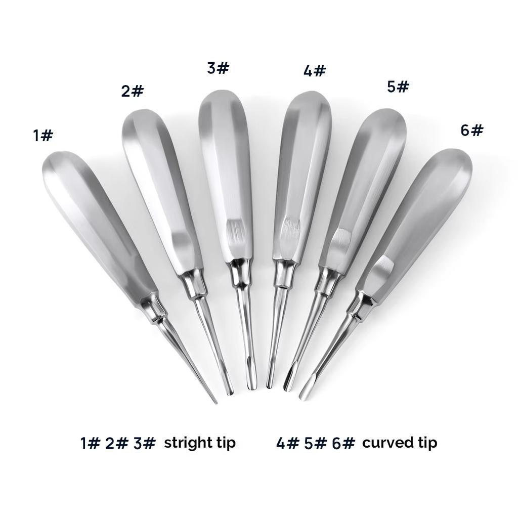 1Pc Dental Extraction Elevator Stainless Steel Tooth Dentist Tool Stright Curved Root Elevator Minimally Invasive Dentistry Tool