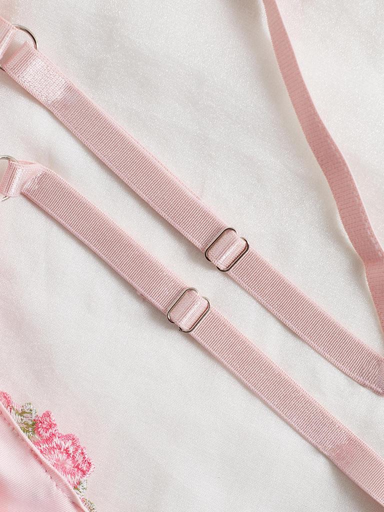 Pink Floral Tie-Up Corset Camisole Tank Top