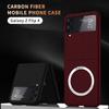 Carbon Fiber For Samsung Galaxy Z Flip 3 Flip 4 5g Case Magnetic With Magsafe Wireless Charging Cover