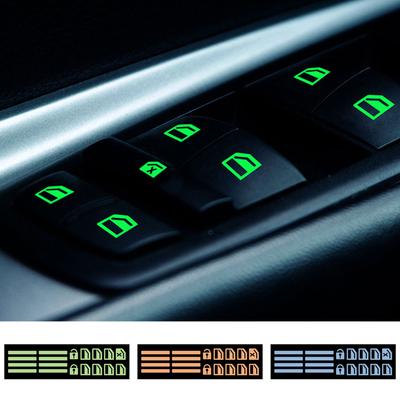 Universal Luminous Car Door Window Lift Button Sticker For Toyota Rav4 Yaris Prius Auris Prado Verso Tundra Hilux