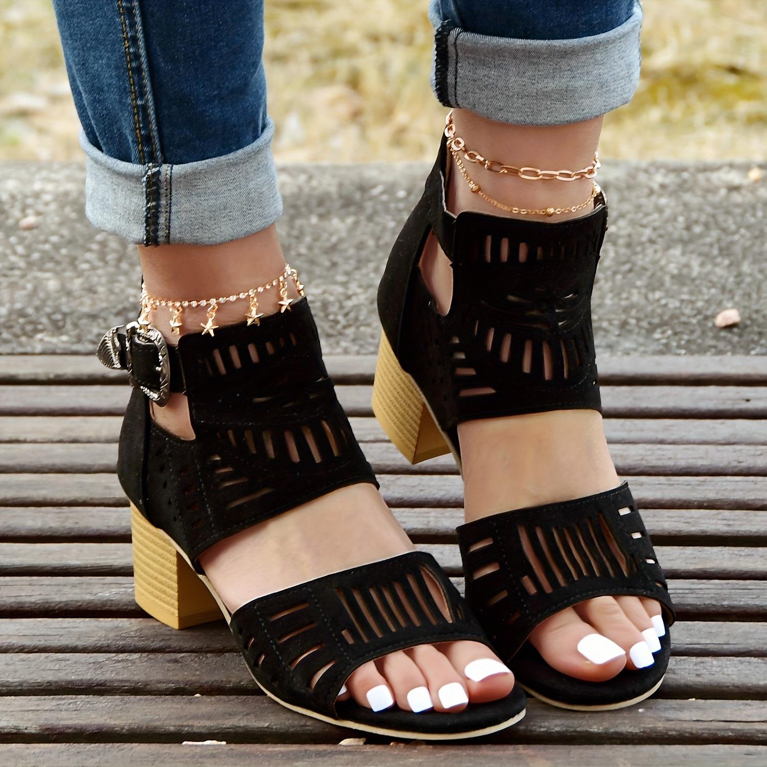 Женские туфли на высоком каблуке с ажурной отделкой — фото 13