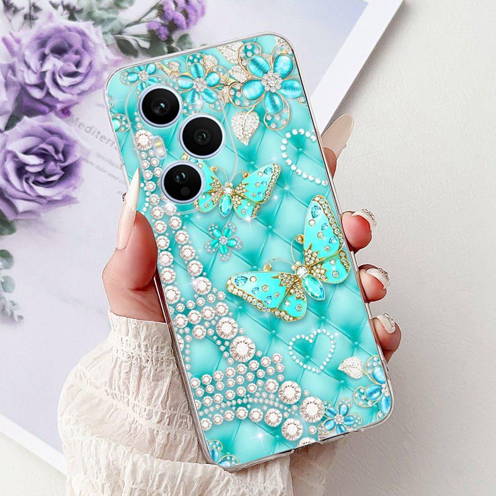 Clear For Honor 400 Pro Case DNP-NX9 Cute Cartoon Cat Fashion Flower Funny Painted Soft Bumper For Honor 400Pro Back Cover Funda