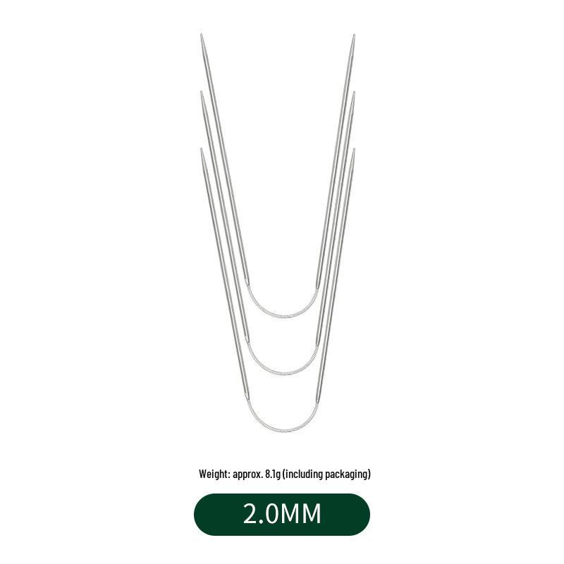 Mini 3-teiliges Rundstricknadel-Set aus Edelstahl - Kurz für Puppen & Pullover