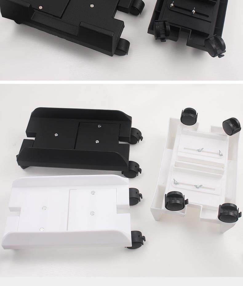 Wheeled ABS Plastic Desktop Computer Stand with Movable Pulley