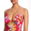 European and American Sexy Suspender Print Sleeveless Off-the-shoulder Fishtail Dress Vacation Lace-up Halter Dress