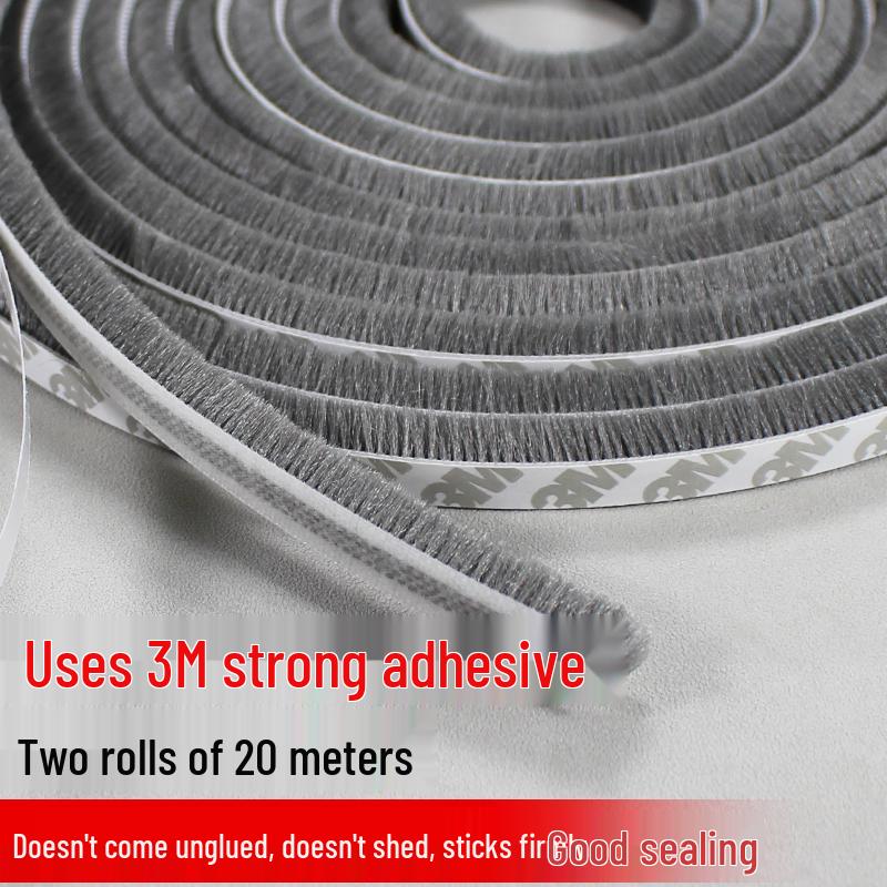 

Windproof Dustproof Self-Adhesive Seal for Sliding Doors and Windows 1m Gray 7x6mm