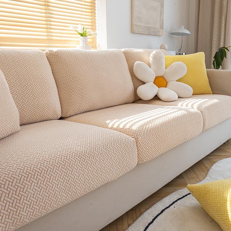 Jacquard Sofa Cover Stretch Fabric Sofa Seat Cushion Cover For Living Room Removable Spandex Seat Case Chaise Lounge Home Pets