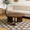 Modern Round Coffee Table Set with Grooved Structure Side Table Coffee Table - Elegance & Functionality for Living Room and Office (2 Pieces)