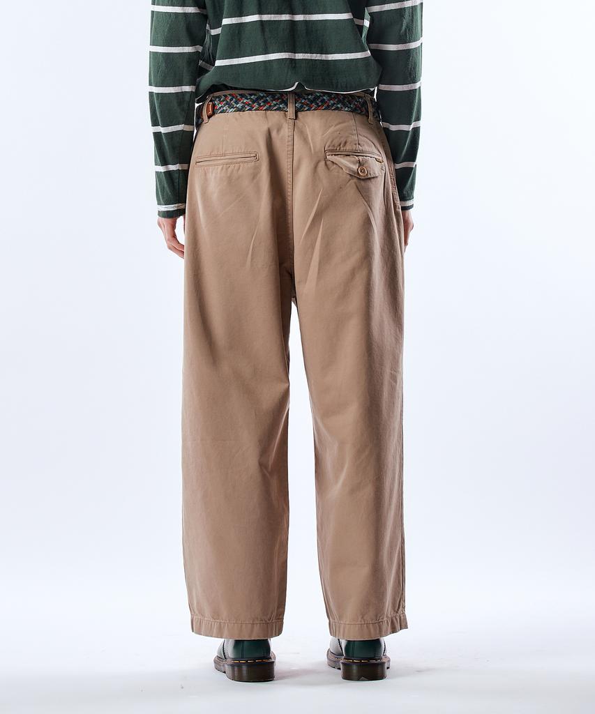 Pillogeulaem Real Chino Washed Wide Crop Pants_Beige