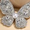 Faux Pearl Rhinestone Brooch Women Three-Dimensional Butterfly Design Pin