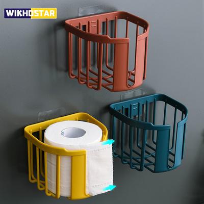 Scaffale di carta igienica creativo senza perforazione Scaffale di stoccaggio Scatola di fazzoletti da cucina per bagno Scatola di immagazzinaggio di carta a parete Porta carta