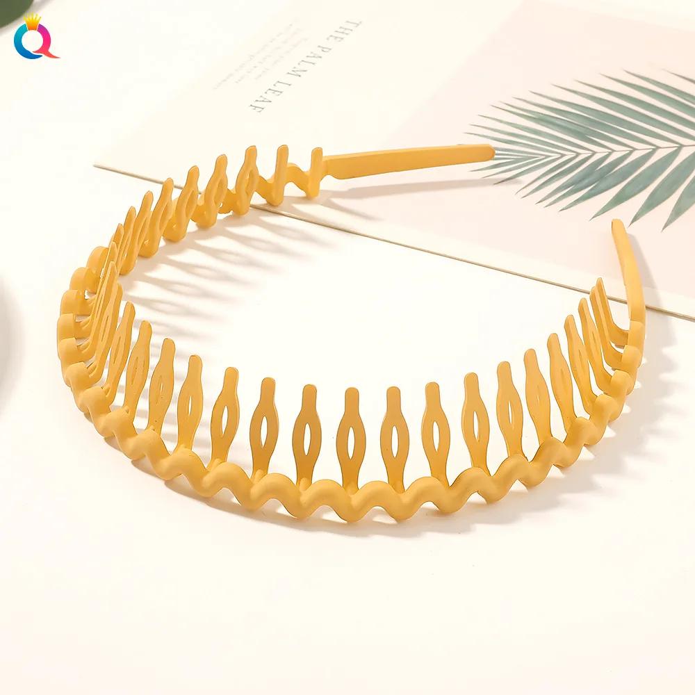 Einfaches mattes Kettengewelle gezahntes Haarband Finishing für abstehende Haare Kopfband Outdoor Haarreifen zum Gesichtwaschen Kopfbedeckung Haarschmuck