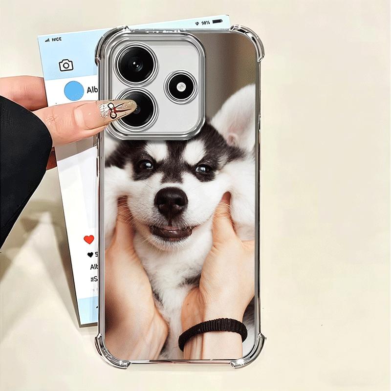 Alaskan Husky Cute Dogs Plating Phone Case For Xiaomi Poco X5 X6 X7 X8 Pro Max F8 Ultra F7 M8 M7 M5S Redmi 15C 15 14C 13C 13 X3