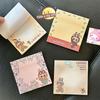 4Pcs Cute Labubu Self Adhesive Sticky Notes Cartoon Kawaii Note Paper Mini Portable Notebook School Supplies Student Stationery