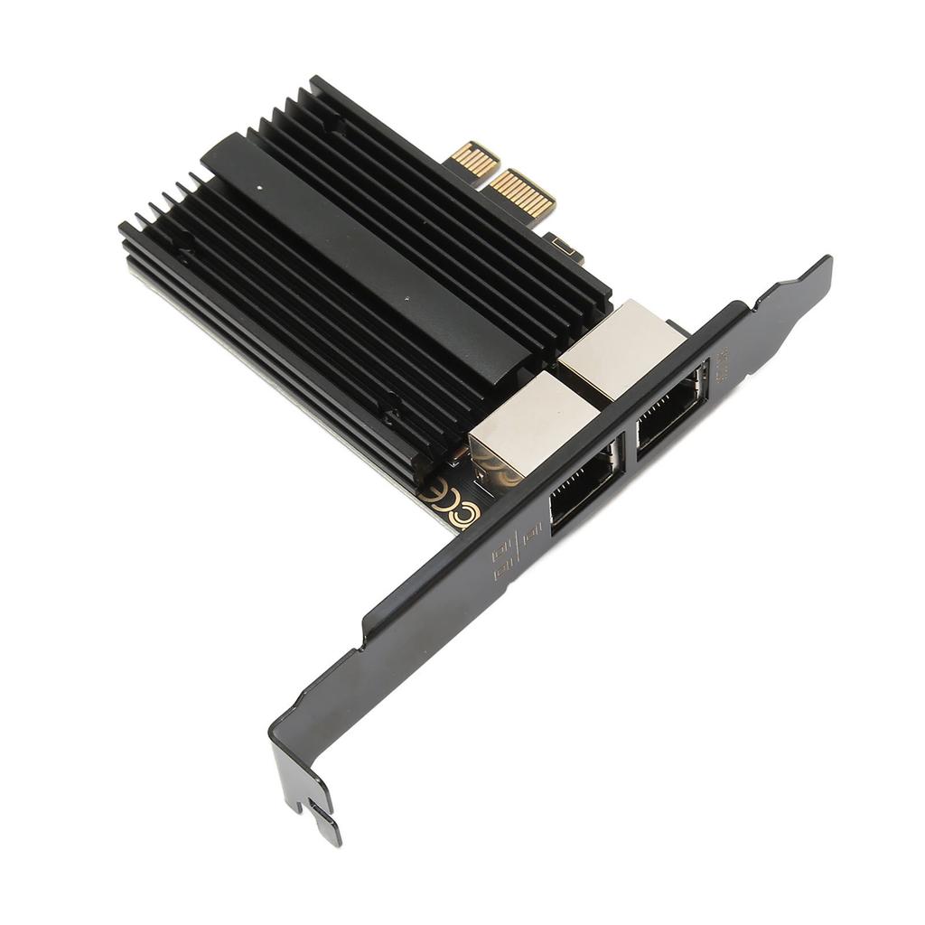 PCIe Network Card 2.5Gbps Dual Port Gold Plated Pin Aluminium Alloy Gigabit Ethernet Card for