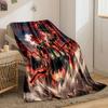 A fiery robotic figure surrounded by glowing cracks and red energy. for all seasons blanket lunch break throw gift