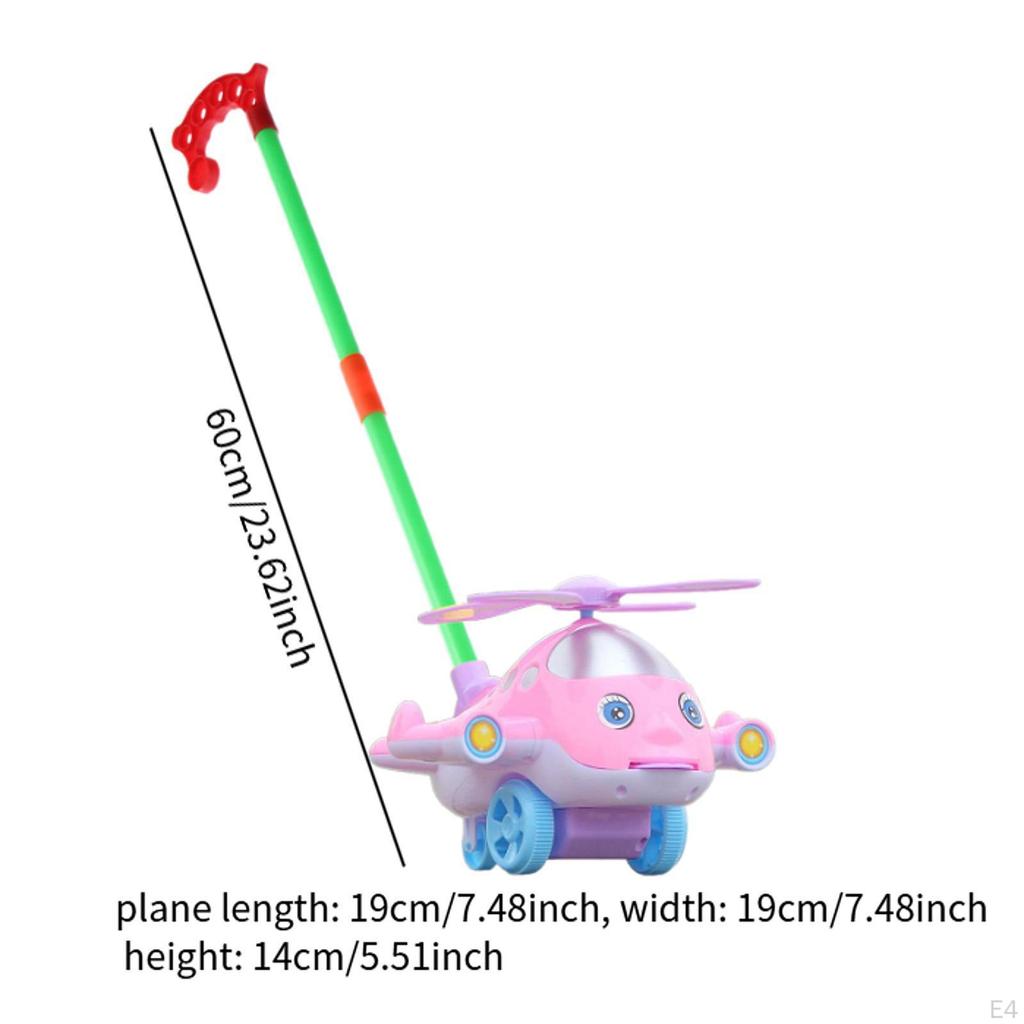 Avión de Dibujos Animados Juguete para Empujar para Niños Pequeños de 1 a 3 Años Actividades de Aprendizaje