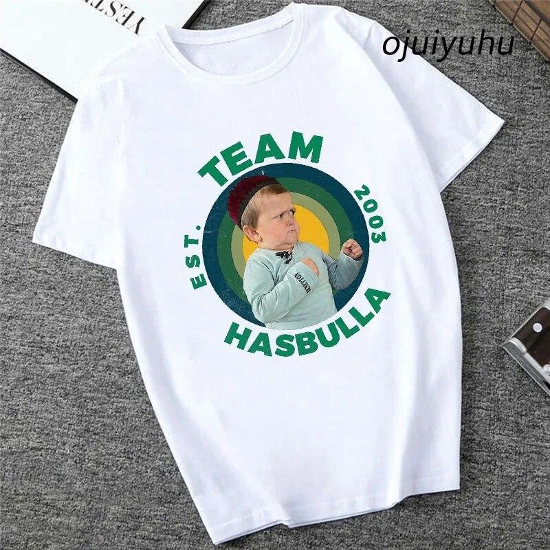 Team Hasbulla Shirt 2024 Damen Kawaii Grafik Hasbulla T-Shirt Unisex Grunge Lustiges Cartoon T-Shirt Mode Niedliche Oberteile Unisex 90er