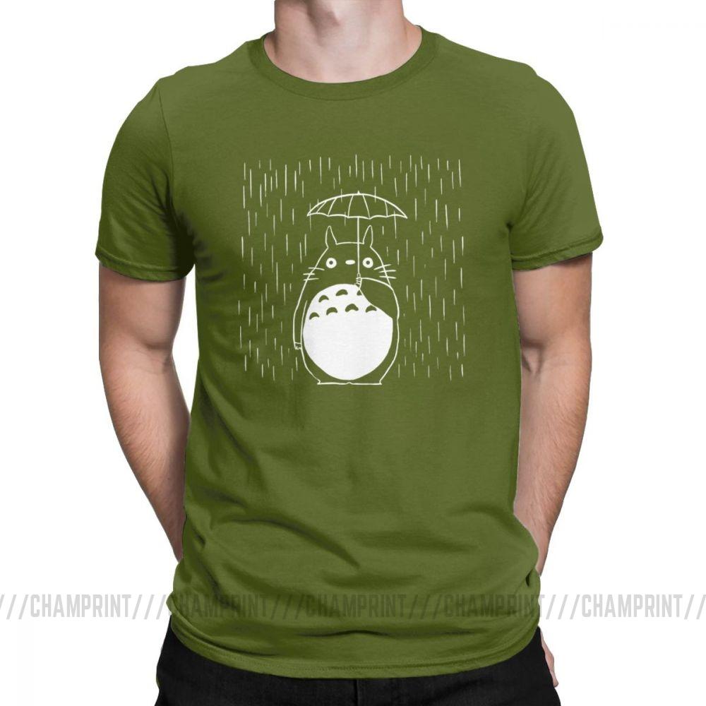 Rainy Day Men S T Shirt Japan Anime My Neighbour Totoro Funny Tees Short Sleeve Round