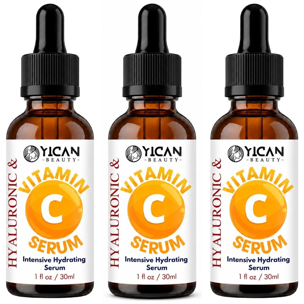Daily Face Serum with Vitamin C & Hyaluronic Acid, Aloe Vera Facial Moisturizing Serum, Fast Absorbing, 30ml (Pack of 3) 30ml