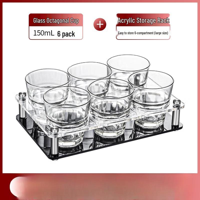 Tempered Glass Beer Mug Set with Holder