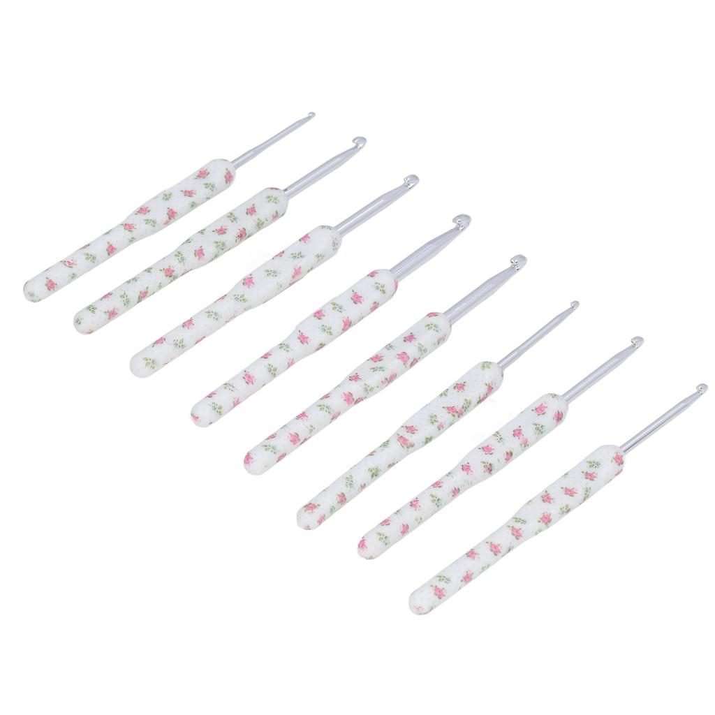 8pcs Crochet Hooks Ergonomic Design Comfortable Handle Easy Identification Compact Portable Knitting Supplies