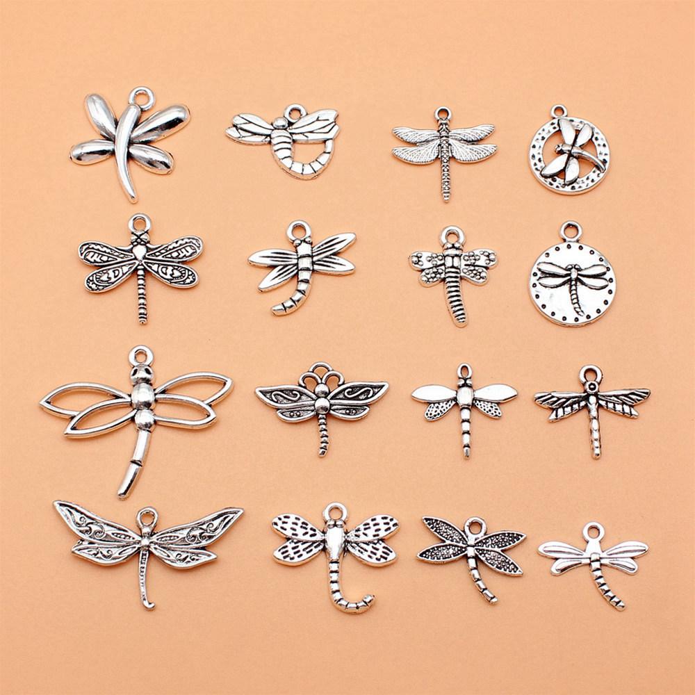 1 Set Mix Libel Bedels Vogel Hangers Voor Sieraden Maken Met Insectenthema