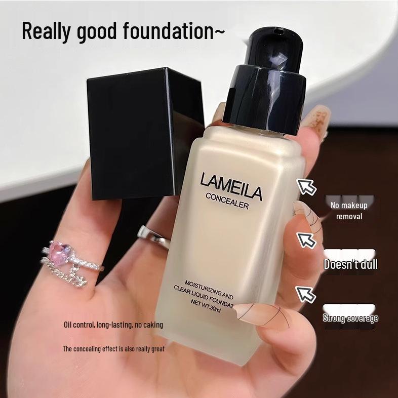 Student-Friendly Waterproof Liquid Foundation: Sweatproof, Long-Lasting, Non-Caking, Oil-Control, Lightweight Adhering Concealer