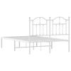 Metal Bed Frame with Headboard White 120 x 200 cm